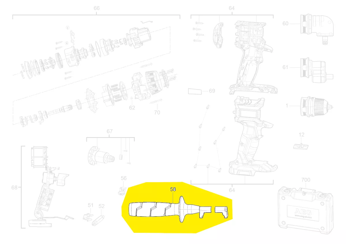 poignée supplémentaire réf. 4931453065 AEG